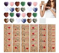 Generico Tarjeta de San para el enamorado, paquete de 24 unidades para colección y recuerdo | Tarjeta de San con corazón de acrílico, para él, ella, chicas, esposa, novia,