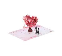 Genérico Tarjeta De San Valentín | Árbol Del Corazón Divertido Y Romántico Para Felicitaciones - Tarjetas De Felicitacion Decoraciones San Valentin,Para Regalo Cumpleaños Boda Novios Esposa Esposo