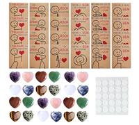 Genérico Tarjeta de San Valentín - Paquete de 24 Recuerdos Coleccionables - Incluye Corazón Acrílico | para Él Ella Esposa Novia Chicos Fiesta Escuela