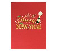 Genérico Tarjeta emergente de Año Nuevo,Tarjetas emergentes 3D para Año Nuevo,Tarjetas emergentes de 3D | Tarjeta de de textura delicada para decoración navideña, celebración de, recuerdo