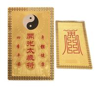 Genérico Tarjeta - Talismán Tai Sui Fortune, de protección de bendición dorada | Decoración espiritual china para el hogar, coche, prosperidad, riqueza, armonía, equilibrio energético, acento