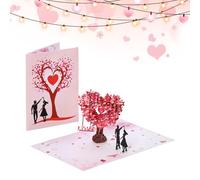 Genérico Tarjetas 3D - Divertido Arbol Corazon Decoracion De Mesa | Tarjeta 3D de Árbol del Amor con Corazón,Para Ella Él Esposa Esposo Novia Novio Adultos Cumpleaños Bodas