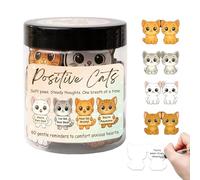 Generico Tarjetas de afirmaciones positivas, 60 piezas de tarjetas con gatitos, tarro con gato positivo - Para mujeres y colegas, decoración de escritorio, atención plena y cuidado de la salud mental