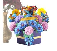 Genérico Tarjetas de Cumpleaños con Diseño de Ramo | Detalles Festivos 3D De Buenos Deseos | Tarjetas de San Valentín | para Esposa Esposo Madre Padre Novia Cumpleaños Día de San Valentín Boda