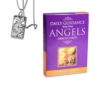 Genérico Tarjetas de oráculo de ángel de guía Diaria: edición de Bolsillo, Papel de Cobre, Ideal para Principiantes, Incluye Tarjetas y Collar