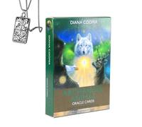 Genérico Tarjetas de oráculo de Animales arcángel - edición de Bolsillo, Papel de Cobre, Ideal para Principiantes, Incluye Tarjetas y Collar