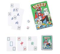Genérico Tarjetas Mah Jongg, Naipes Mahjong | Divertida Tarjeta de Mah Jong Impermeable - Naipe Mahjong con baraja de 144 Cartas para reuniones Familiares y acampadas