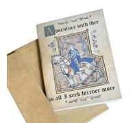 Genérico Tarjetas Medievales de San Valentín | Divertidas tarjetas de amor vintage con arte manuscrito y frases humorísticas | Tarjetas de felicitación románticas únicas para parejas, novios (03)