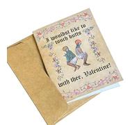 Genérico Tarjetas Medievales de San Valentín | Divertidas tarjetas de amor vintage con arte manuscrito y frases humorísticas | Tarjetas de felicitación románticas únicas para parejas, novios (06)