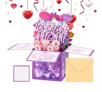 Genérico Tarjetas para el Día de la Madre,Romántico Diseño Floral 3D con Sobre Escrito a Mano | Tarjeta para Mamá,para Esposa, Hija, Hermana, Amiga, Abuela
