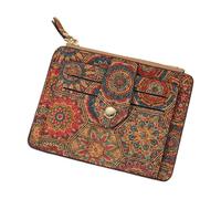 Genérico Tarjetero Crédito - Paja 12x9,7x1 Cm | Cartera Mujer Vintage Delgada Porta Tarjetas | Monedero Marrón Pequeño para Licencia De Conducir Identificación Efectivo Y Uso Diario