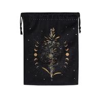 Genérico Tarot Card Bag, Drawstring Storage Pouch, 5.12x7.09in Portable Dice Organizer, Soft Velvet Material, Secure Closure Design for Crystals, Watches, Altar Tools, Divination, Spiritual