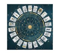 Genérico Tarot Cloth, Divination Cards Mat, Soft Flannel Fabric & Square Altars Pad Horoscope Board Style, Reading Card Clothes for Oracle Deck & Altar Setup, Color Purple Red or Light Green