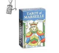 Genérico Tarot of Marseille - Deck tamaño Bolsillo para Principiantes con Collar - Fácil de Usar, diseño Minimalista