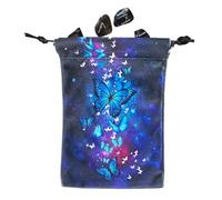 Genérico Tarot Pouch - Butterfly Pattern Drawstring Storage Bag, Soft Card and Dice Organizer For Tarot Decks Jewelry Accessories and Small giftss | Portable Protective Holder (5.12 X 7.09 Inch)