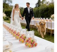 Genérico Tarro de Chuches con Tapa,Contenedor de 12 Piezas en Forma de Oso - Contenedores Transparentes de Dulces en Forma de Oso,Para Galletas, Té, Chocolate, Cocina, Navidad, Fiesta de Boda