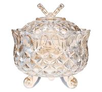 Genérico Tarro de Cristal Decorativo de 280 Ml Tapa con Diseño de Mariposas, Diseño Artesanal, Color Marrón, para Almacenamiento de Dulces y Decoración del Hogar