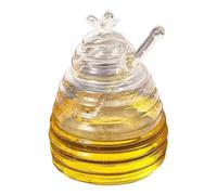 GENÉRICO Tarro De Vidrio Para Miel Con Cuchara, Tarro De Miel Con Tapa - Tarro De Vidrio Para Miel De 500 Ml Para Guardar Salsas, Almíbar, Miel Y Aderezos Para Ensaladas