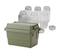 Genérico Tarro Del Condimento - Tarro Del Condimento De Los Pp | Contenedor De Azúcar Rápido Y, De Almacenamiento De Diseño Útil De 1,1 L, De Condimentos Con Capacidad Para Viajes Al Aire Li