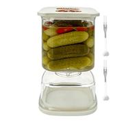Genérico Tarro Para Encurtidos, Recipiente para Fermentación de Alimentos con Colador, Frasco Hermético De Encurtidos Y Aceitunas, Para Cocina Ensalada Dulces Avena Harina Azúcar Café