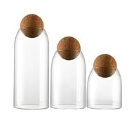 Generico Tarros de Vidrio,Contenedor hermético para sal | 3 Tarros De Vidrio Con Tapa Para Té Suelto Caramelo Granallado Especias Café Sal