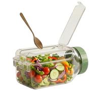 Genérico Tarros Preparar Ensaladas - Contenedor Hermético Preparar Comidas - Con Cuchara Envase Para Ensaladas Apto Lavavajillas | Almuerzo Congelador Viajes Noche Comida Yogur Sopa Pudin Avena