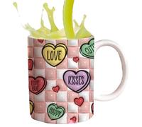 Genérico tassede Saint-Valentin, tassede coeur | tasseàcafé en céramique Love Heart Design - tasseàthé imprimée en forme de cœ ml, tasses d