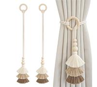 Genérico Tassel Tiebacks Curtains, Soft Curtain Ties Drapes, Adjustable Rope Holder Drapery, 2 Pieces Elegant Window Accessories for Living Room, Bedroom, Nursery, 27.56 Inches