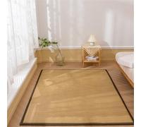 Genérico Tatami japonés, colchón de Suelo japonés Enrollable portátil for Adultos, Alfombra Transpirable de Verano for sofá y salón de té de Yoga(Light Brown,200 * 220cm)