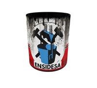Genérico Taza Asturias - Souvenir Asturias - ENSIDESA (Diseño Retro Industrial) - Taza Bicolor - Recuerdo de Avilés y la Siderurgia Asturiana - 330 ml