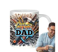 Genérico Taza Best Dad Ever - Taza de café de cerámica para el Día del Padre | Tazaa de té colorida multifuncional de 350 ml, de café creativa para jugo, y leche