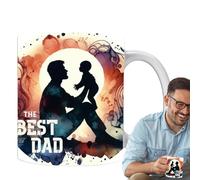 Genérico Taza Best Dad Ever - Taza de café de cerámica para el Día del Padre | Tazaa de té colorida multifuncional de 350 ml, de café creativa para jugo, y leche