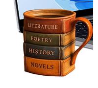 Genérico Taza Café | Vasos de Resina Libro Coloridos Hechos a Mano 3D | Termorresistente Con Asa Ergonomica Para Whisky Jugos Cerveza Y Cócteles