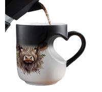Genérico Taza Cambiante de Color 400ml, asa corazón de, decoración cerámica