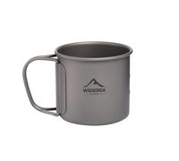 Genérico Taza Camping Titanium - Titanio Puro 200ml 375ml | Taza De Viaje Ligera Con Asa Plegable | Al Aire Libre Pulida Con De Para Ir De Excursión, Hacer Excursionismo, Picnic Y Uso