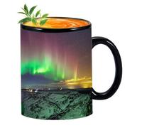 Genérico Taza Con Cambio De Calor - Cerámica 3,74 Pulgadas | Taza De Café Que Cambia De Color | Taaza Mágica De Café Con Diseño De Auroras Boreales Para Momentos Agradables De O Té Y Un