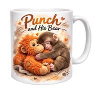 Genérico Taza con diseño gráfico de mono macaco dando un puñetazo: «Poco golpe, mucho amor», taza de café, tazas de cerámica, taza de té, tazas originales, regalos ideales para cumpleaños