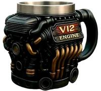 Genérico Taza De Acero Inoxidable Con Motor, Taza De Café Mecánica 3D, Material De Acero Inoxidable, Mango De Diseño Ergonómico For Sostener Café Y Jugo(Black)