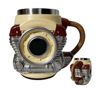 Genérico Taza de Acero Inoxidable,Vaso Térmico de Pared Doble 3D,Taza para Té con Asa - para Senderismo, Camping, Picnic, Oficina, Compañeros, Amigos, Hogar, Cocina, Regalo para Hombre