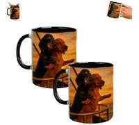 Genérico Taza de amor de la pareja Dachshund, 11 oz lindo romántico salchicha perro tazas de café de cerámica para parejas, con manija, para San Valentín, boda, parejas (2pcs)