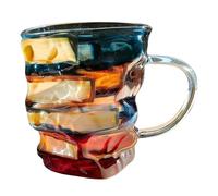 Generico Taza de café con libro 3D - té en, novedad vasos pintados, recipiente inspirado en la literatura, taza de escritorio coleccionable, transparente para café, leche, agua | Bicch