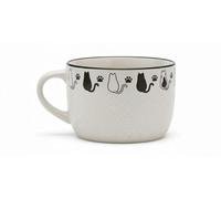 Genérico Taza de Café de Cerámica Grande XL de 550 ml - Diseño 3D Gatitos de la Suerte Minimalista - Mug Jumbo Premium con Relieve - Idea Ideal para Amantes de Gatos, Latte, Té y Bebidas Calientes