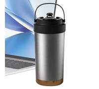 Genérico Taza De Café De Cerámica To Go 500 ml - Taza De Viaje Térmica Con Asa Pajita | de café - Enfriamiento por calor a prueba de fugas - 7,5x7,5x19 cm, portátil para desplazarse Deportes