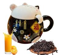 Genérico Taza De Café,Diseño De Gato Con Tapa Para Bebidas Divertidas - Taza De Cerámica Para Café Y Té,para Chocolate Cerveza Cocina Cafetería Casa Regalo