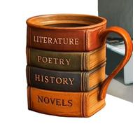 Genérico Taza De Café Divertida,Taza Artesanal Libro En Resina Colorida 3D | Termorresistente Con Asa Ergonomica Para Whisky Jugos Cerveza Y Cócteles