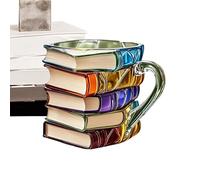 Genérico Taza De Café Divertida - Taza De Libro Artesanal Con Colores 3D - Accesorio Cocina, Mug Con Asa Fácil Agarre Para Amantes de Libros y Lectura