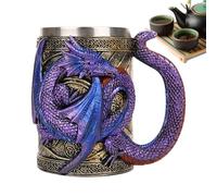 Genérico Taza De Café Dragón | Taza 3D Dragón Para Café - De Acero Inoxidable Para Amantes Del, Diseño Gótico Para Temáticas Y Decoración, Coleccionismo Y Reuniones Con