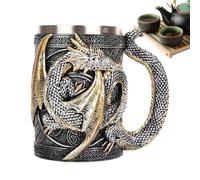 Genérico Taza De Café Dragón,Taza Medieval 3D De Dragón Para Cerveza | Jarra De Acero Inoxidable Bebidas, 568ml Taza Para Fiestas Y Amantes Del Dragón, A Un Universo Místico. Sus Alas Detalladas