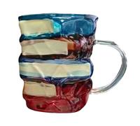 Generico Taza De Café En Forma De Libro 3D | Taza De Café Con Libros Apilados Para Biblioteca - Objetos Literarios Coloridos para Aficionados de la Lectura y Momentos Diarios
