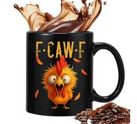 Generico Taza de café F-Caw-F - taza de cerámica de 350 ml con pollo | Novedad Taźza de café con gallo, vasos de té unisex de 11,8 onzas para casa, bar, decoración 'uffic